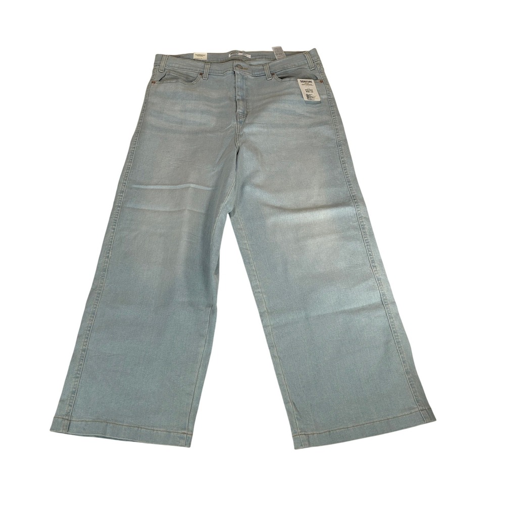 Signature by Levi Strauss Heritage High-Rise Wide Leg Light‎ Wash Jeans 20 W35